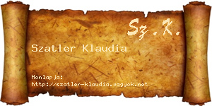 Szatler Klaudia névjegykártya