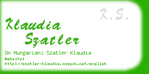 klaudia szatler business card